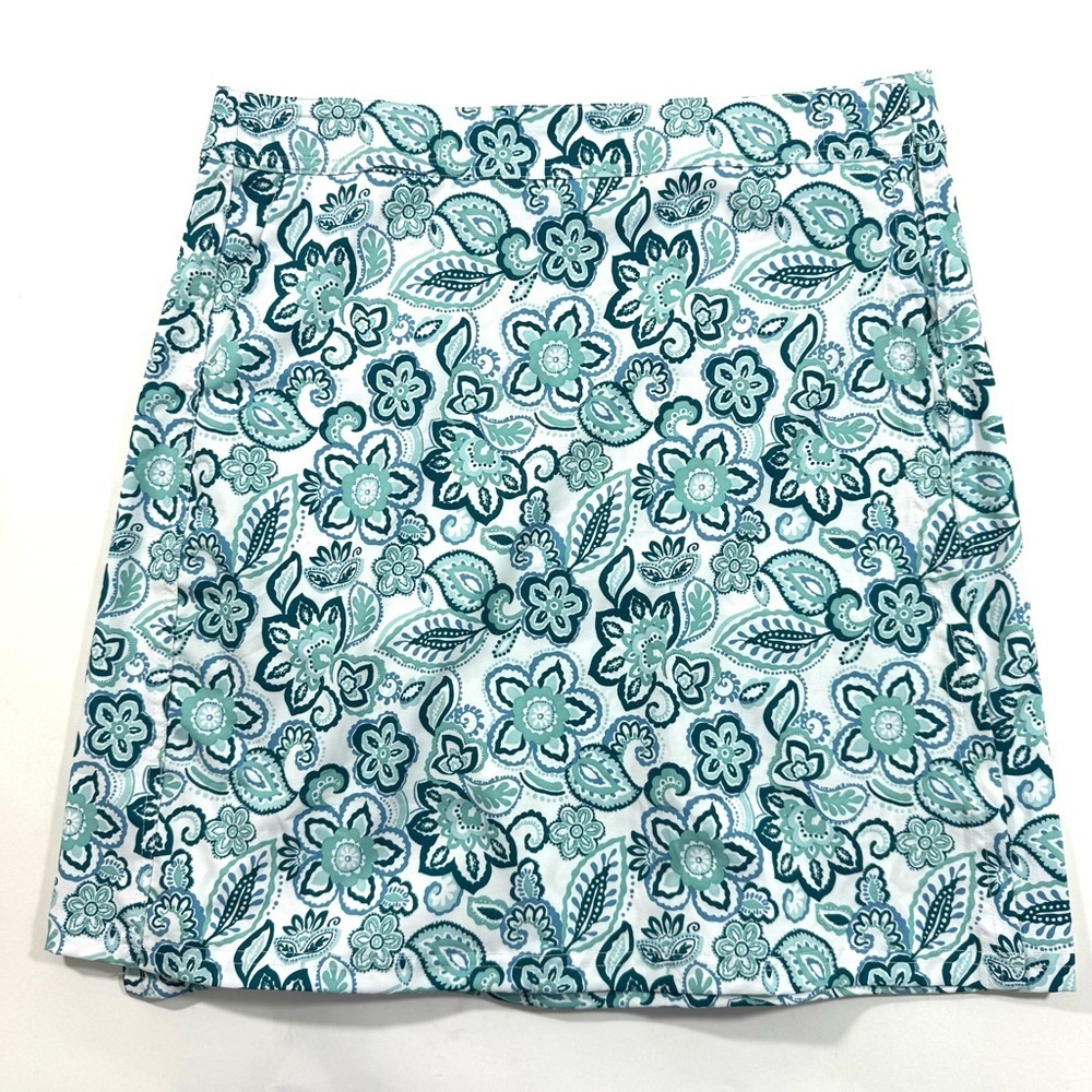 RipSkirt Hawaii Wrap Mini Skirt Seaglass Floral Teal Blue